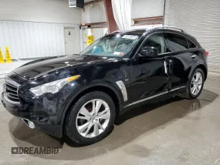2014 Infiniti QX70 z VIN JN8CS1MW0EM411494, wystawiony jako Copart lot #55810625 z przebiegiem 94 258 mil mil oraz Szkody całkowita. Historia ofert i sprzedaży dostępna na DreamBid. Obrazek 1.