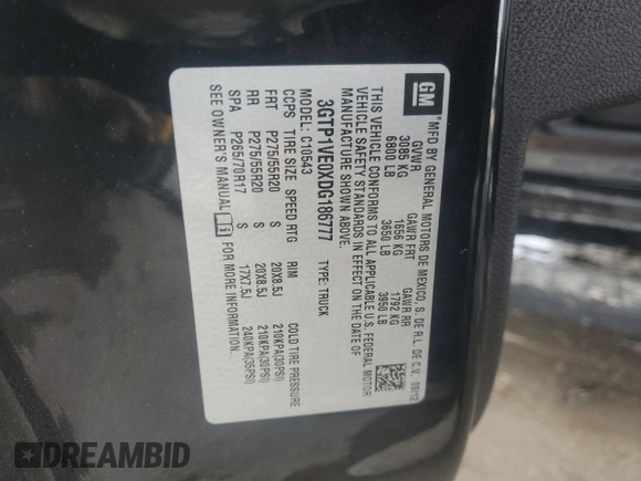 2013 GMC Sierra 1500 SLE z VIN 3GTP1VE0XDG186777, wystawiony jako Copart lot #57847705 z przebiegiem 154 875 mil mil oraz Szkoda całkowita • Salvage title. Historia ofert i sprzedaży dostępna na DreamBid. Obrazek 13.