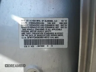 2013 Honda Pilot EX-L z VIN 5FNYF3H56DB014012, wystawiony jako Copart lot #57326295 z przebiegiem 108 209 mil mil oraz Szkoda całkowita • Salvage title. Historia ofert i sprzedaży dostępna na DreamBid. Obrazek 13.