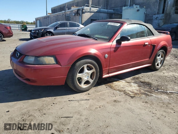2004 Ford Mustang Deluxe with VIN 1FAFP44404F102515, listed as a Copart auction lot 75318024 with 65,383 mi miles and Salvage Title. Bid and sale history available at carsss.com. Image 1.