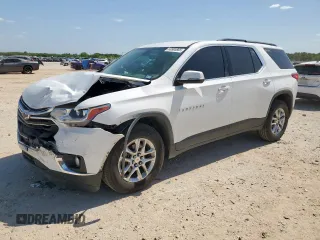 2019 Chevrolet Traverse LT Cloth with VIN 1GNERGKW3KJ313344, listed as a Copart auction lot 59985885 with 100,442 mi miles and Salvage title. Bid and sale history available at DreamBid. Image 1.