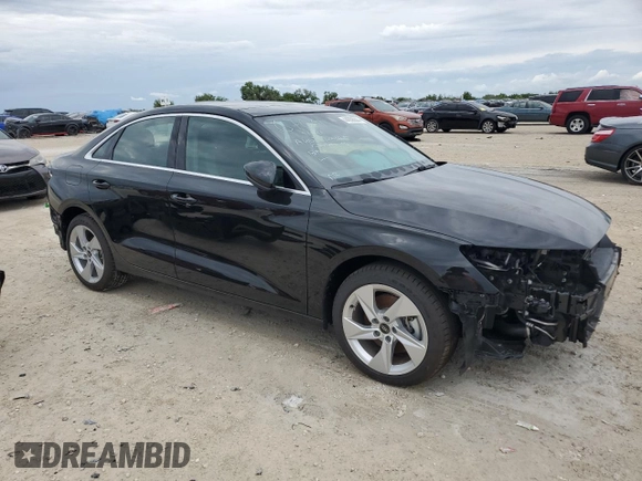 2023 Audi A3 Premium with VIN WAUGUDGY2PA108725, listed as a Copart auction lot 44036844 with 29 mi miles. Bid and sale history available at carsss.com. Image 4.