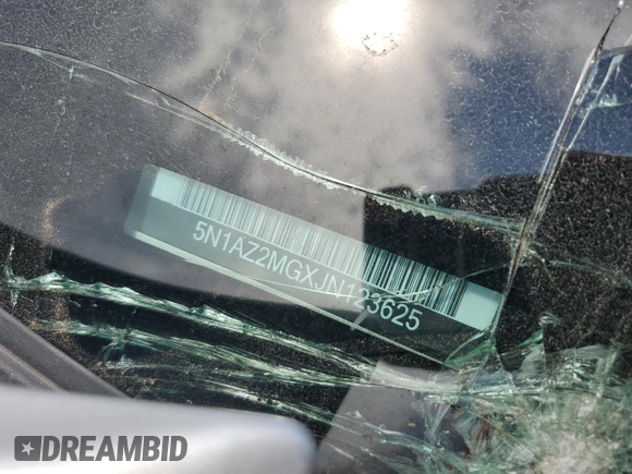 2018 Nissan Murano S z VIN 5N1AZ2MGXJN123625, wystawiony jako Copart lot #54253745 z przebiegiem 124 781 mil mil oraz Szkoda całkowita • Salvage title. Historia ofert i sprzedaży dostępna na DreamBid. Obrazek 13.