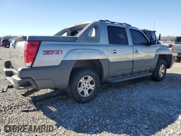 2002 Chevrolet Avalanche z VIN 3GNEK13T52G137145, wystawiony jako Copart lot #45927535 z przebiegiem Nie podano mil oraz Szkoda całkowita • Salvage title. Historia ofert i sprzedaży dostępna na DreamBid. Obrazek 3.
