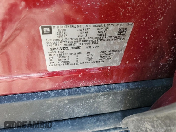 2018 GMC Terrain SLT with VIN 3GKALVEX2JL304860, listed as a Copart auction lot 47762225 with 149,376 mi miles and Salvage Title. Bid and sale history available at carsss.com. Image 14.