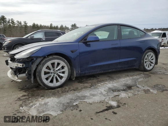 2022 Tesla Model 3 Long Range with VIN 5YJ3E1EB6NF190460, listed as a Copart auction lot 46476165 with 65,312 mi miles and Salvage Title. Bid and sale history available at carsss.com. Image 1.