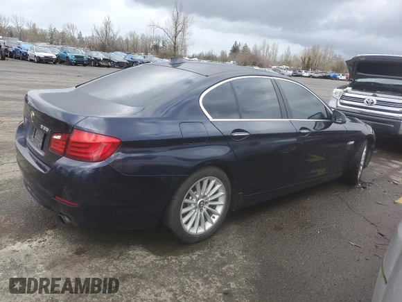 2013 BMW 5 Series 535i with VIN WBAFR7C5XDC820006, listed as a Copart auction lot 46707355 with 126,924 mi miles and Salvage Title. Bid and sale history available at DreamBid. Image 3.