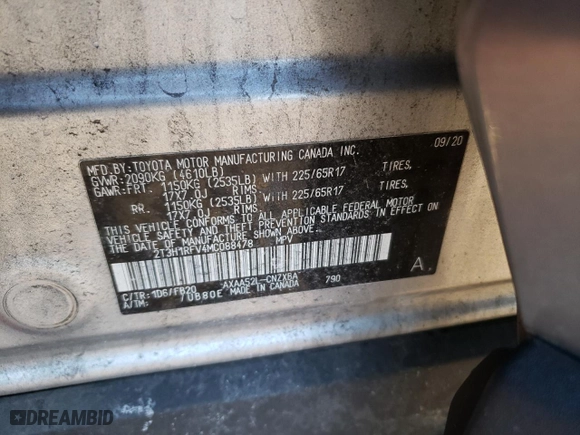 2021 Toyota RAV4 LE with VIN 2T3H1RFV4MC088478, listed as a Copart auction lot 42330065 with 63,109 mi miles and Salvage Title. Bid and sale history available at carsss.com. Image 13.
