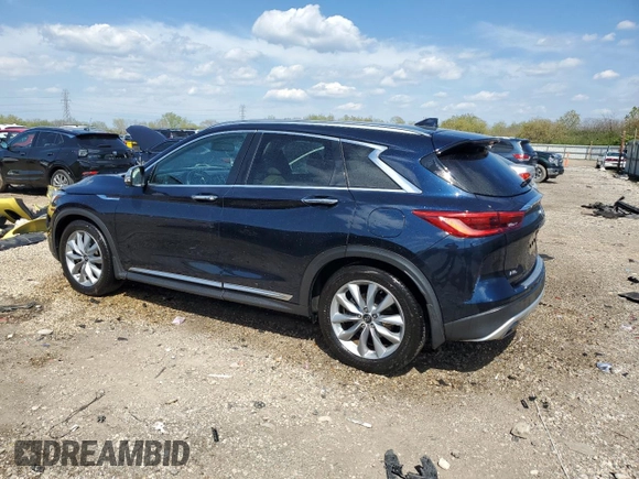 2021 Infiniti QX50 Essential z VIN 3PCAJ5CB2MF107683, wystawiony jako Copart lot #55672015 z przebiegiem 67 585 mil mil oraz Szkoda całkowita • Salvage title. Historia ofert i sprzedaży dostępna na DreamBid. Obrazek 2.