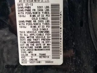 2014 Infiniti QX70 with VIN JN8CS1MU9EM450468, listed as a Copart auction lot 55485575 with 102,261 mi miles and Clean Title. Bid and sale history available at DreamBid. Image 12.