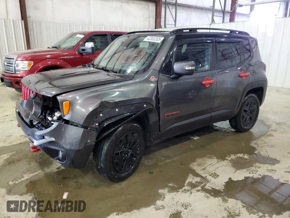 2018 Jeep Renegade Trailhawk with VIN ZACCJBCB4JPH49396, listed as a Copart auction lot 42353385 with 86,792 mi miles and Salvage Title. Bid and sale history available at carsss.com. Image 1.