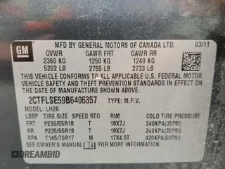 2011 GMC Terrain SLE-2 with VIN 2CTFLSE59B6406357, listed as a Copart auction lot 54790955 with 134,406 mi miles and Clean Title. Bid and sale history available at carsss.com. Image 13.