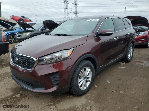 2019 Kia Sorento LX V6 with VIN 5XYPGDA55KG523815, listed as a Copart auction lot 51001305 with 67,656 mi miles and Clean Title. Bid and sale history available at carsss.com. Image 1.
