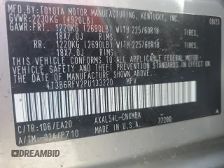 2023 Toyota RAV4 Hybrid XLE Premium with VIN 4T3B6RFV2PU133220, listed as a Copart auction lot 50802515 with 39,905 mi miles and Clean Title. Bid and sale history available at carsss.com. Image 13.