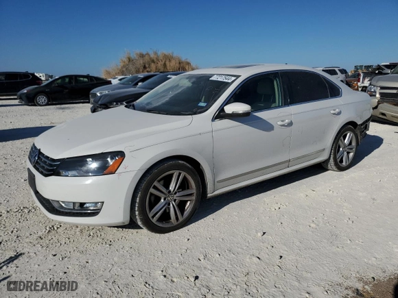 2013 Volkswagen Passat SEL Premium with VIN 1VWCM7A32DC063332, listed as a Copart auction lot 77217544 with 104,534 mi miles and Salvage Title. Bid and sale history available at carsss.com. Image 1.