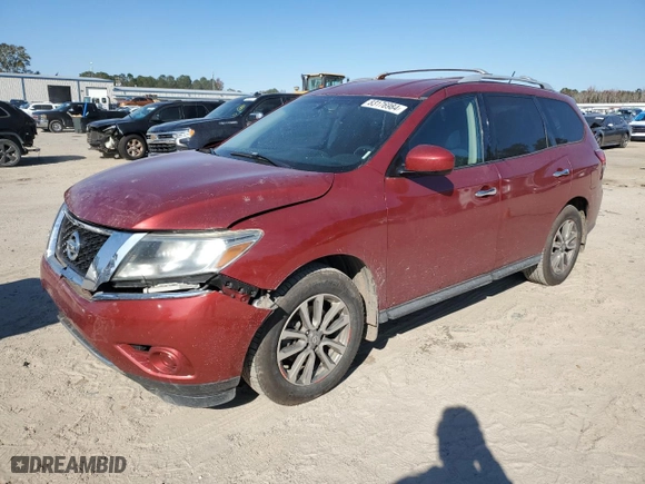 2014 Nissan Pathfinder SV with VIN 5N1AR2MM9EC684423, listed as a Copart auction lot 83176984 with 186,456 mi miles and Salvage Title. Bid and sale history available at carsss.com. Image 1.
