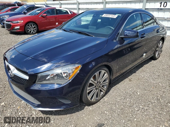 2018 Mercedes-Benz CLA with VIN WDDSJ4EB1JN576987, listed as a Copart auction lot 49032153 with 37,496 mi miles. Bid and sale history available at carsss.com. Image 1.