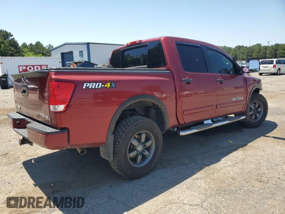 2015 Nissan Titan Pro-4X with VIN 1N6BA0EC5FN506358, listed as a Copart auction lot 56671205 with 153,712 mi miles and Salvage title. Bid and sale history available at DreamBid. Image 3.