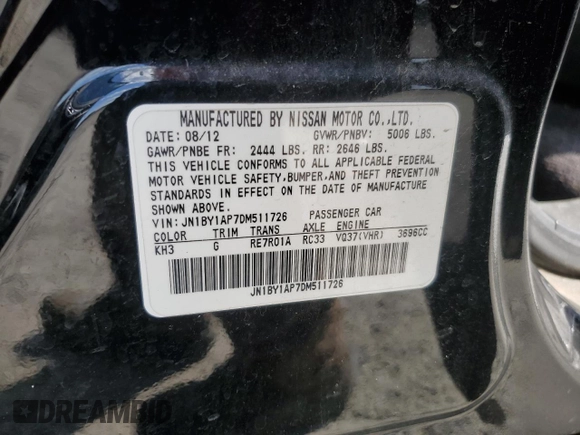2013 Infiniti M37 with VIN JN1BY1AP7DM511726, listed as a Copart auction lot 68350934 with 181,573 mi miles and Salvage Title. Bid and sale history available at carsss.com. Image 12.