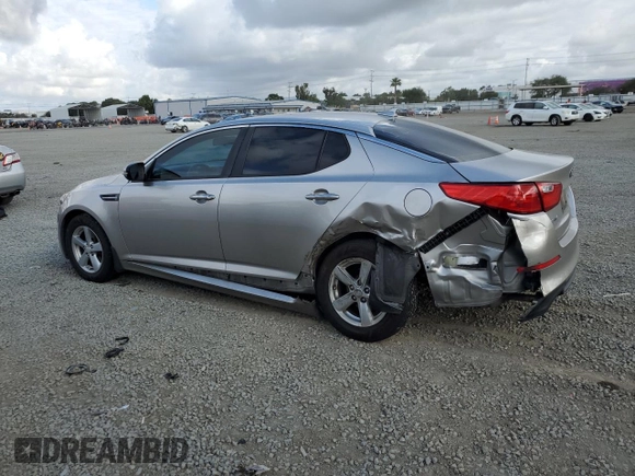2015 Kia Optima LX with VIN KNAGM4A74F5587608, listed as a Copart auction lot 53441645 with 125,776 mi miles and Salvage Title. Bid and sale history available at carsss.com. Image 2.