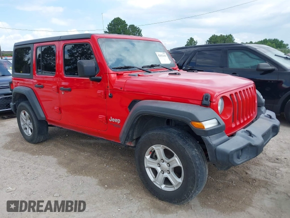 2019 Jeep Wrangler Unlimited Sport S with VIN 1C4HJXDN6KW639739, listed as a IAAI auction lot 42432143 with Not provided miles and . Bid and sale history available at DreamBid. Image 1.
