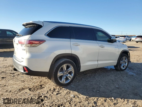 2015 Toyota Highlander Hybrid Limited with VIN 5TDDCRFH4FS007775, listed as a Copart auction lot 86442554 with 0 mi miles and Salvage Title. Bid and sale history available at carsss.com. Image 3.