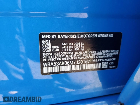 2021 BMW 2 Series 228i with VIN WBA53AK06M7J20167, listed as a Copart auction lot 44247265 with 25,470 mi miles and Salvage Title. Bid and sale history available at carsss.com. Image 12.