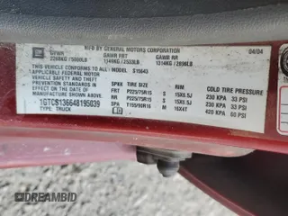 2004 GMC Canyon 1SB SLE Z85 with VIN 1GTCS136648195039, listed as a Copart auction lot 88135905 with 343,507 mi miles and Salvage Title. Bid and sale history available at carsss.com. Image 13.