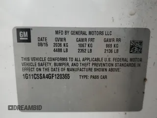 2016 Chevrolet Malibu Limited LT with VIN 1G11C5SA4GF120365, listed as a Copart auction lot 74554274 with 87,284 mi miles and Non Repairable. Bid and sale history available at carsss.com. Image 13.