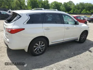 2015 Infiniti QX60 z VIN 5N1AL0MM5FC501767, wystawiony jako Copart lot #57256355 z przebiegiem 61 511 mil mil oraz Szkody całkowita. Historia ofert i sprzedaży dostępna na DreamBid. Obrazek 3.