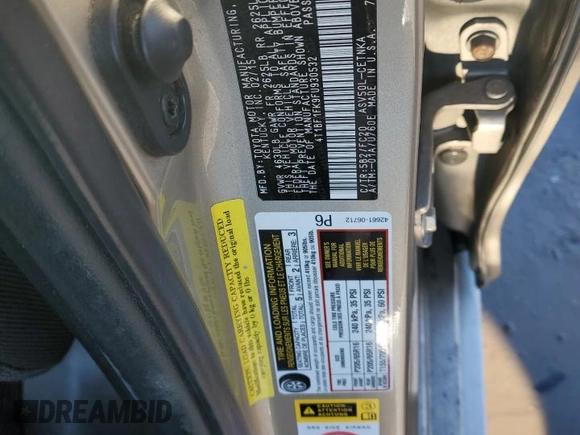 2015 Toyota Camry XLE with VIN 4T1BF1FK9FU930532, listed as a Copart auction lot 43039675 with Not Provided miles and Salvage Title. Bid and sale history available at DreamBid. Image 14.
