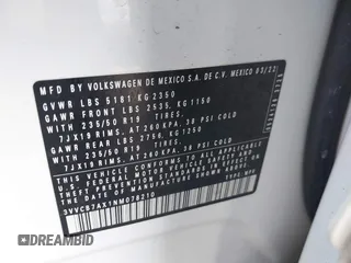 2022 Volkswagen Tiguan SE R-Line Black z VIN 3VVCB7AX1NM078210, wystawiony jako IAAI lot #42374836 z przebiegiem 37 774 mil mil oraz . Historia ofert i sprzedaży dostępna na DreamBid. Obrazek 9.