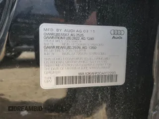2012 Audi Q5 3.2L Premium Plus with VIN WA1DKAFP2CA012293, listed as a Copart auction lot 48667155 with 123,719 mi miles and Salvage Title. Bid and sale history available at carsss.com. Image 13.