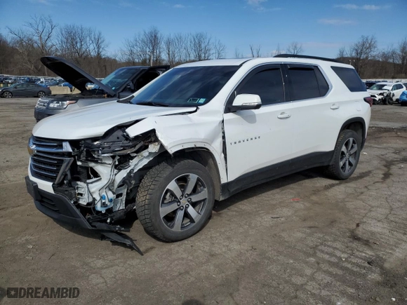 2022 Chevrolet Traverse LT Leather with VIN 1GNEVHKW7NJ156164, listed as a Copart auction lot 50160045 with 45,424 mi miles and Salvage Title. Bid and sale history available at carsss.com. Image 1.