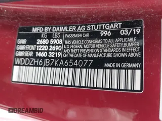 2019 Mercedes-Benz E 450 с VIN WDDZH6JB7KA654077, выставлен на аукционе IAAI как лот 41511592 с пробегом 72 870 миль миль и . История ставок и продаж доступна на DreamBid. Изображение 9.