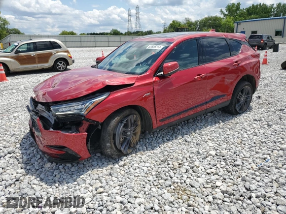 2021 Acura RDX w/A-Spec Package with VIN 5J8TC2H6XML046482, listed as a Copart auction lot 63656214 with 64,295 mi miles and Salvage Title. Bid and sale history available at carsss.com. Image 1.