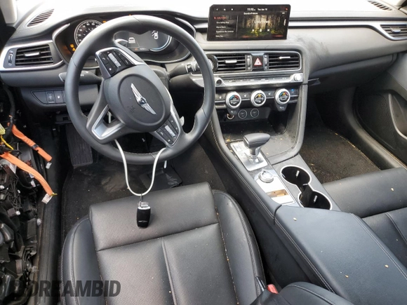 2023 Genesis G70 2.0T with VIN KMTG34TA1PU128155, listed as a Copart auction lot 50875574 with 16,092 mi miles and Non Repairable. Bid and sale history available at DreamBid. Image 8.