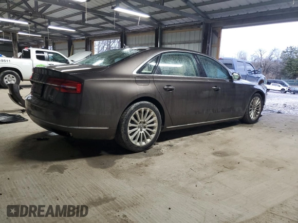 2015 Audi A8 L 4.0T with VIN WAU32AFD0FN032818, listed as a Copart auction lot 43286465 with 125,798 mi miles and Salvage Title. Bid and sale history available at carsss.com. Image 3.