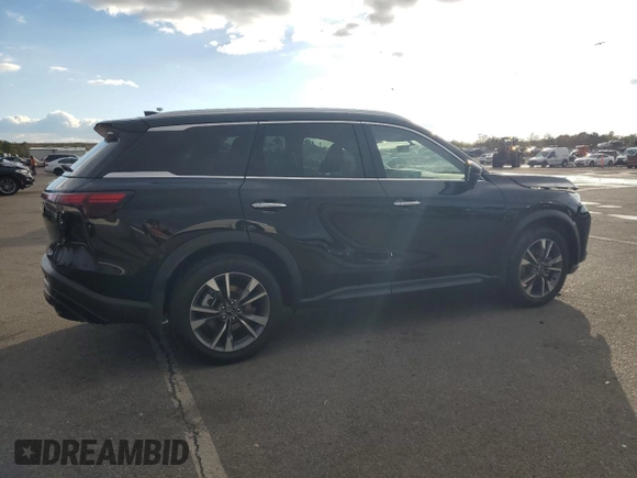 2025 Infiniti QX60 Luxe with VIN 5N1AL1FS4SC331767, listed as a Copart auction lot 82446074 with 457 mi miles and Salvage title. Bid and sale history available at DreamBid. Image 3.