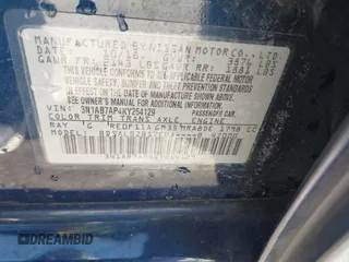 2019 Nissan Sentra SV с VIN 3N1AB7AP4KY254129, выставлен на аукционе IAAI как лот 41794460 с пробегом 21 029 миль миль и . История ставок и продаж доступна на DreamBid. Изображение 9.
