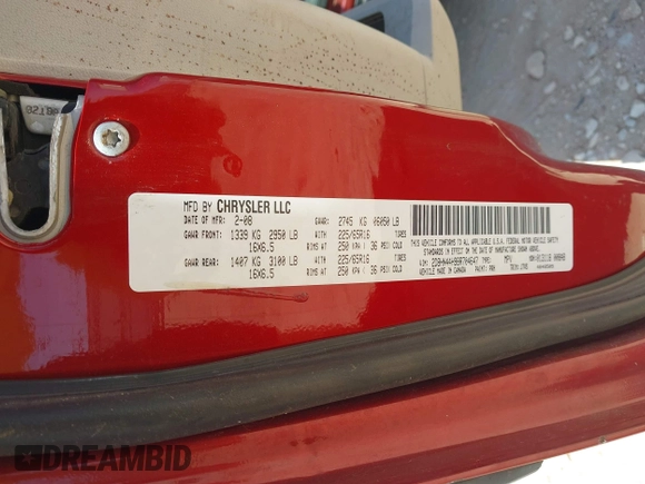 2008 Dodge Grand Caravan SE with VIN 2D8HN44H98R704647, listed as a IAAI auction lot 42570939 with 163,994 mi miles and . Bid and sale history available at DreamBid. Image 9.