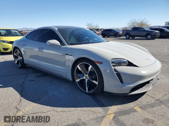 2022 Porsche Taycan with VIN WP0AA2Y17NSA15457, listed as a Copart auction lot 79579094 with 25,515 mi miles and Salvage title. Bid and sale history available at DreamBid. Image 4.