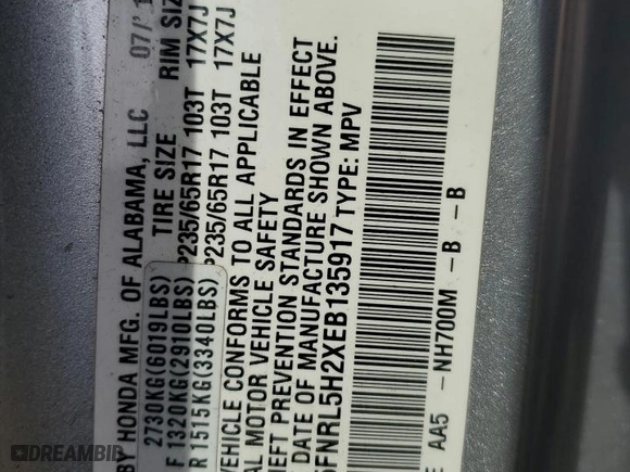 2014 Honda Odyssey LX with VIN 5FNRL5H2XEB135917, listed as a Copart auction lot 79043514 with 329,233 mi miles and Salvage Title. Bid and sale history available at carsss.com. Image 13.