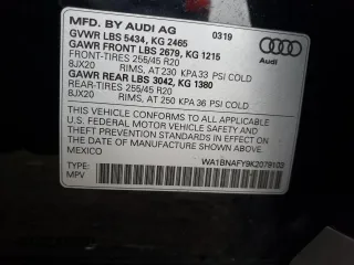 2019 Audi Q5 Premium Plus with VIN WA1BNAFY9K2079103, listed as a Copart auction lot 36428763 with 16,957 mi miles. Bid and sale history available at carsss.com. Image 13.