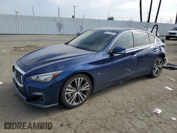 2020 Infiniti Q50 Sport z VIN JN1EV7AP0LM200937, wystawiony jako Copart lot #54179485 z przebiegiem 50 030 mil mil oraz Szkoda całkowita • Salvage title. Historia ofert i sprzedaży dostępna na DreamBid. Obrazek 1.