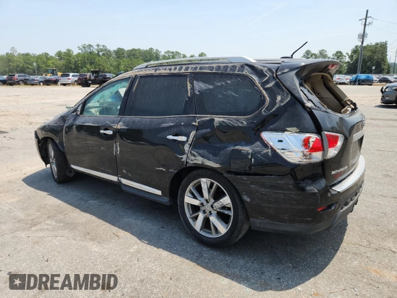 2014 Nissan Pathfinder Platinum with VIN 5N1AR2MN6EC626276, listed as a Copart auction lot 62007155 with Not provided miles and Salvage title. Bid and sale history available at DreamBid. Image 2.