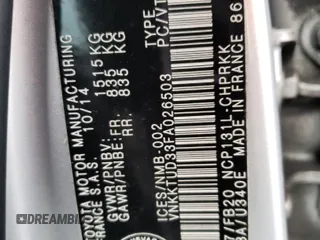 2015 Toyota Yaris L z VIN VNKKTUD33FA026503, wystawiony jako Copart lot #74686043 z przebiegiem 95 169 mil mil oraz Szkoda całkowita • Salvage title. Historia ofert i sprzedaży dostępna na DreamBid. Obrazek 13.