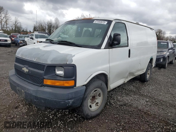 2007 Chevrolet Express Cargo z VIN 1GCHG35U971124896, wystawiony jako Copart lot #47493975 z przebiegiem Nie podano mil oraz Czysty tytuł • Clean title. Historia ofert i sprzedaży dostępna na DreamBid. Obrazek 1.