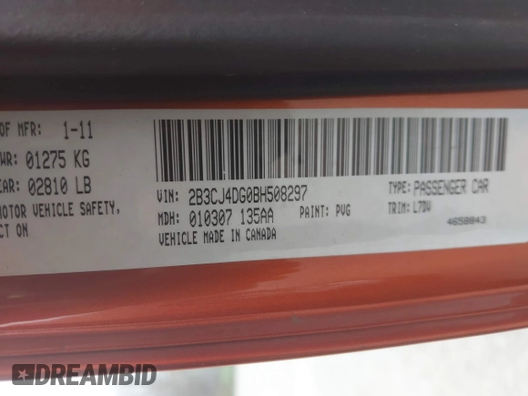2011 Dodge Challenger z VIN 2B3CJ4DG0BH508297, wystawiony jako IAAI lot #42006059 z przebiegiem 85 242 mil mil oraz . Historia ofert i sprzedaży dostępna na DreamBid. Obrazek 9.