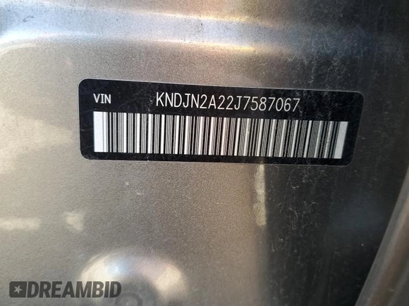 2018 Kia Soul with VIN KNDJN2A22J7587067, listed as a Copart auction lot 52005245 with 58,884 mi miles and Salvage Title. Bid and sale history available at DreamBid. Image 14.
